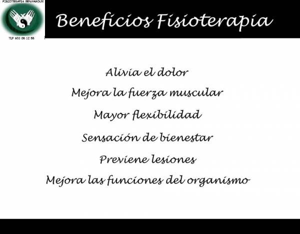 BENEFICIOS DE LA FISIOTERAPIA